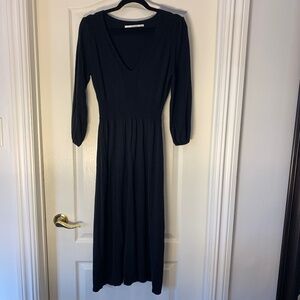 Part Two Black Knit Maxi Dress – Long Sleeve, Belt Loops, Size XL